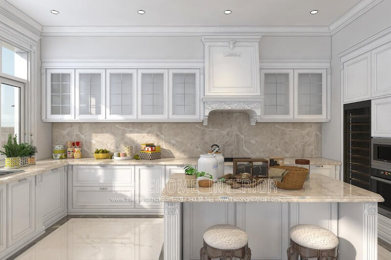 Thiết kế nội thất tủ bếp biệt thự song lập Vinhomes Imperia Hải Phòng đẹp Thiết kế và sản xuất tủ bếp đẹp