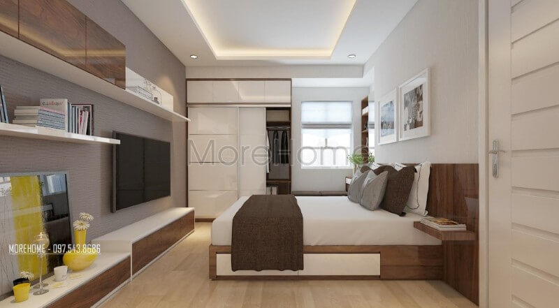 Trang trí nội thất phòng ngủ master được bố trí một cách khoa học và hợp lí Mẫu thiết kế nội thất chung cư đẹp