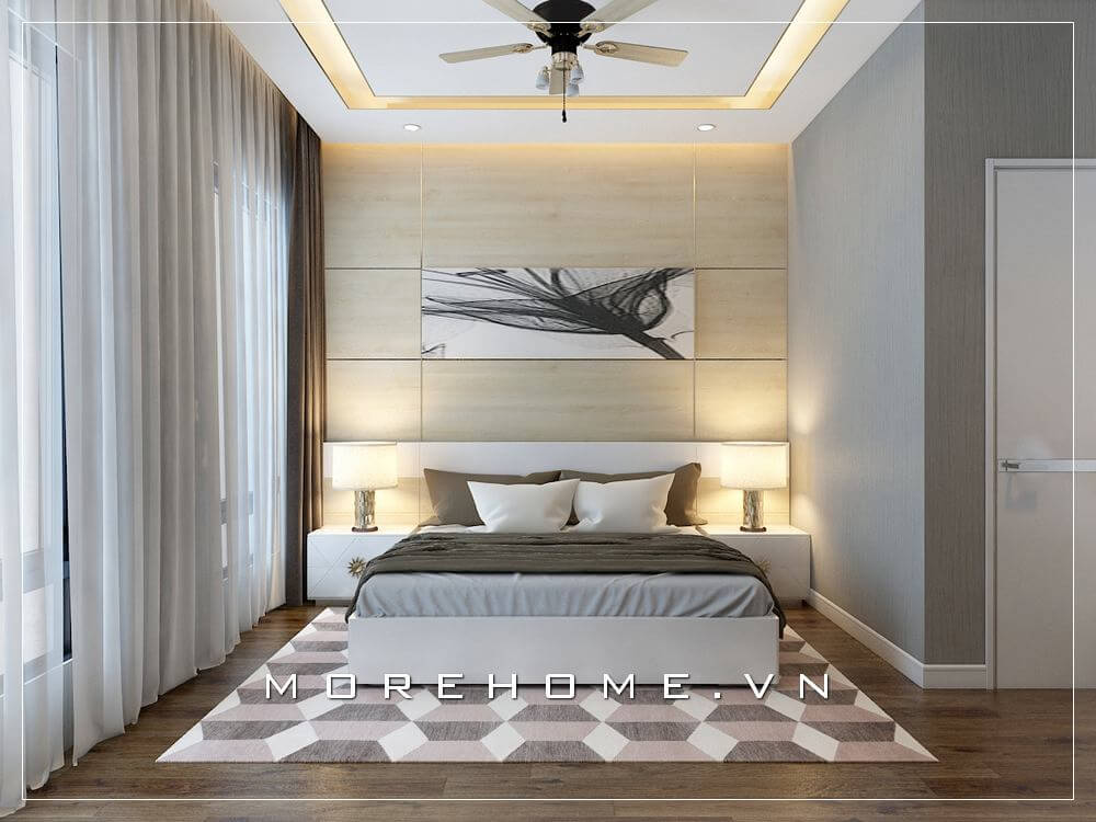 Giường ngủ chung cư gỗ công nghiệp