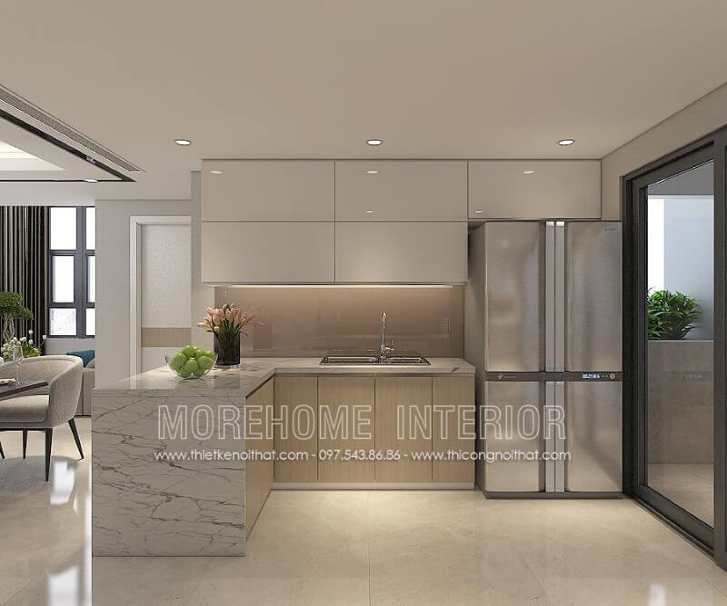 Mẫu tủ bếp chữ L hiện đại đang là xu hướng được nhiều khách hàng lựa chọn, thích hợp cho mọi không gian sống từ nhà phố, chung cư cho tới biệt thự... Tủ bếp chung cư