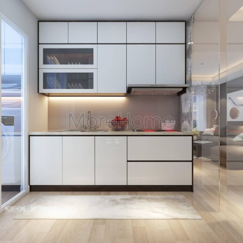 Mẫu tủ bếp hiện đại giúp cho gia chủ thuận tiện hơn trong quá trình nấu nướng Tủ bếp hiện đại, tủ bếp chữ u, tủ bếp chữ i, tủ bếp chữ l