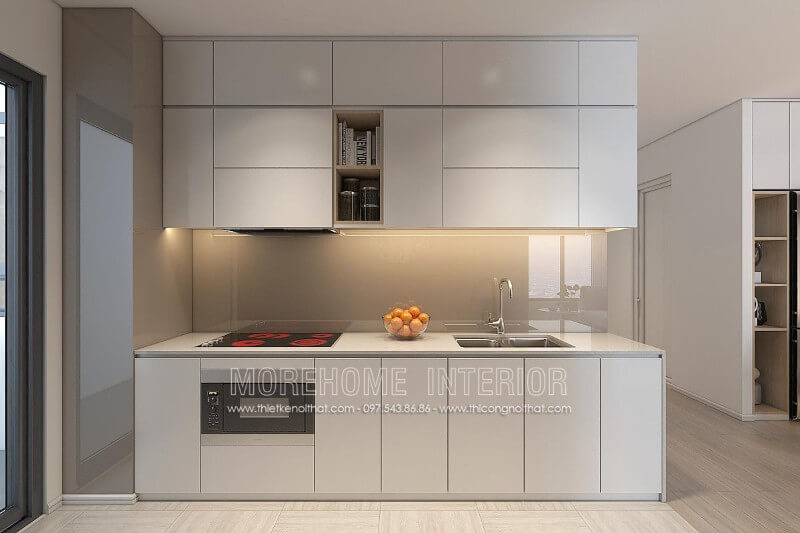 Tủ bếp đẹp kiểu dáng chữ i được nhiều khách hàng ưa chuộng trong vài năm trở lại đây Tủ bếp hiện đại, tủ bếp chữ u, tủ bếp chữ i, tủ bếp chữ l