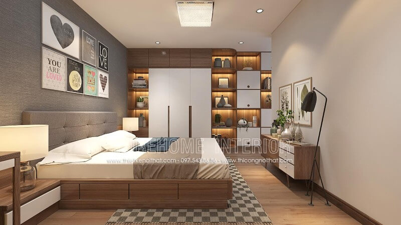 Giường ngủ bọc nỉ đầu giường