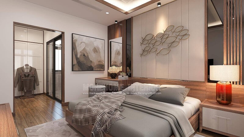Bạn đang cần tham khảo mẫu thiết kế phòng ngủ đẹp cho con trai lớn, không gian phòng ngủ khép kín theo phong cách hiện đại với cách trang trí khoa học, độc đáo trong biệt thự Vinhomes Imperia Hải Phòng là một gợi ý khá ấn tượng. Mẫu nội thất biệt thự đẹp
