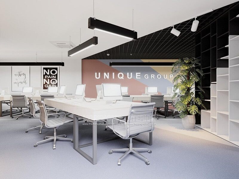 Thiết kế văn phòng UNIQUE GROUP đẹp, hiện đại, trẻ trung