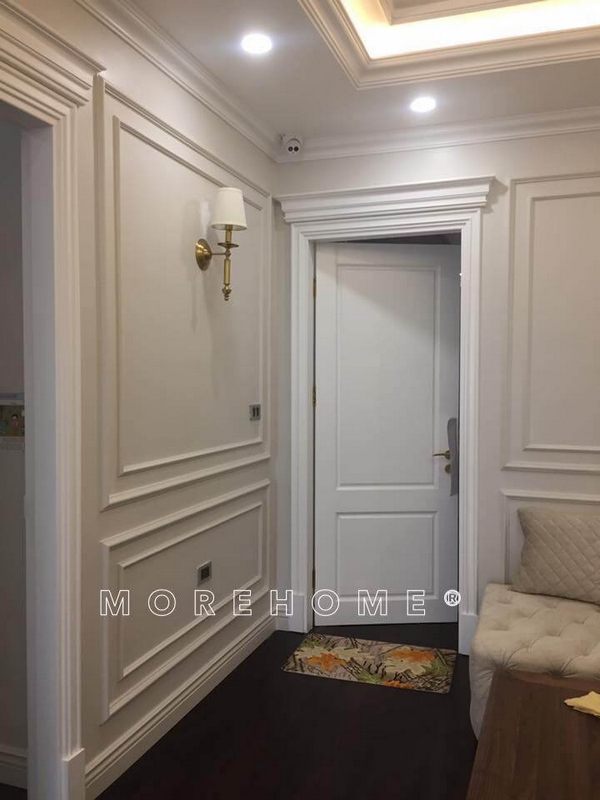 Thi công hoàn thiện hệ cửa gỗ tân cổ điển phòng cho biệt thự Ecopark Hưng Yên