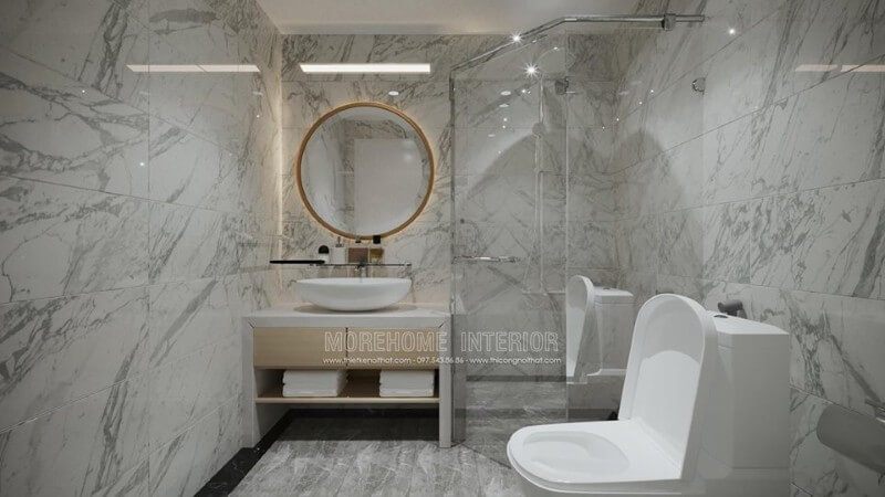 Thiết kế nội thất nhà vệ sinh chung cư hiện đại, sang chảnh