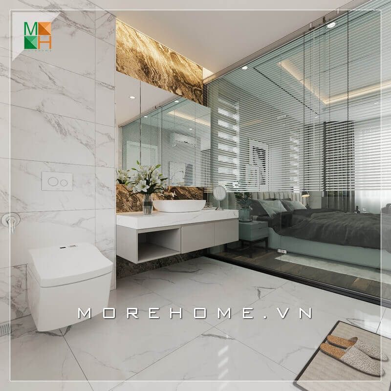 Gạch giả vân đá được sử dụng làm gạch lát nền và ốp tường đẹp và sang trọng.